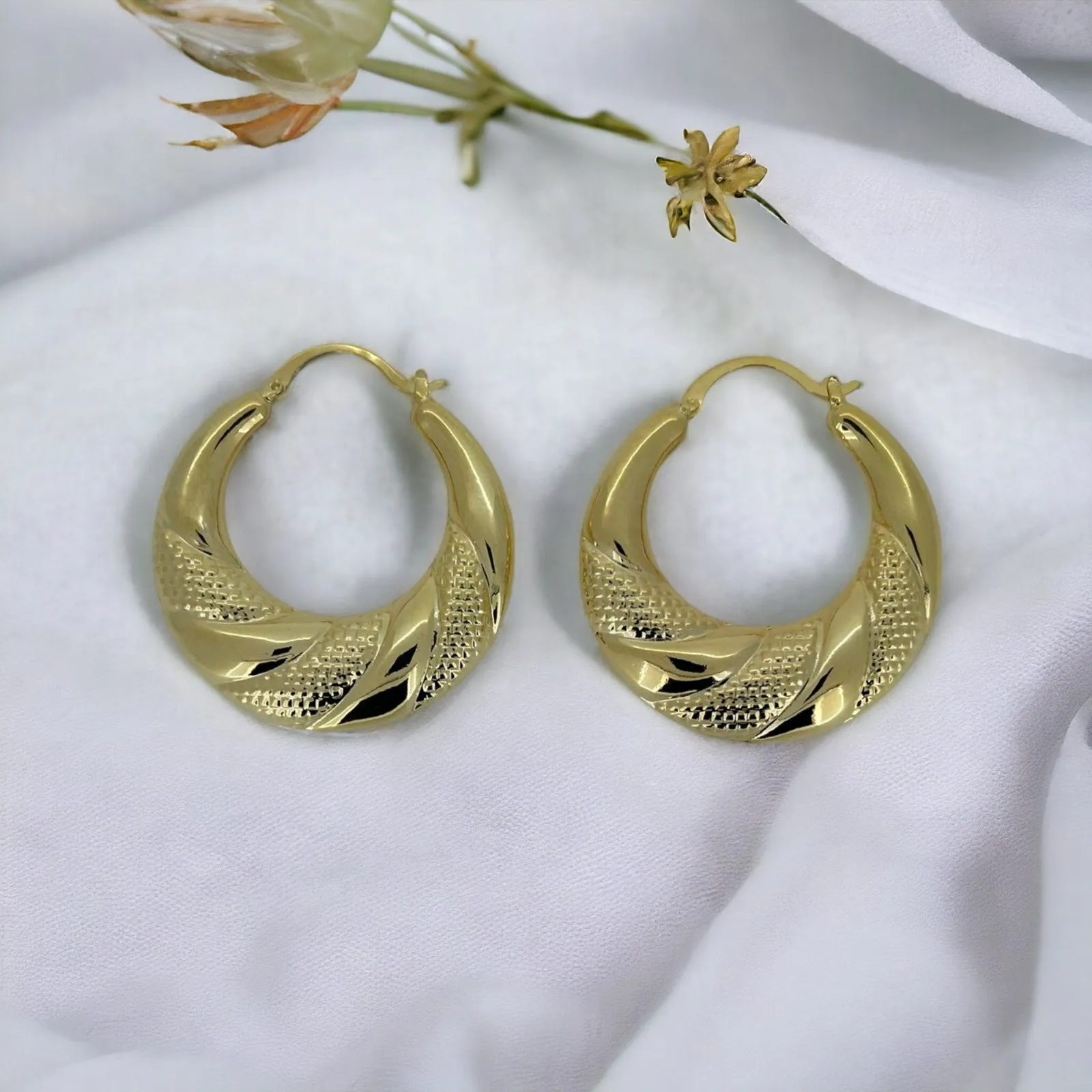 50mm Gold Filled Round Gypsy Hoop Lightweight Earrings