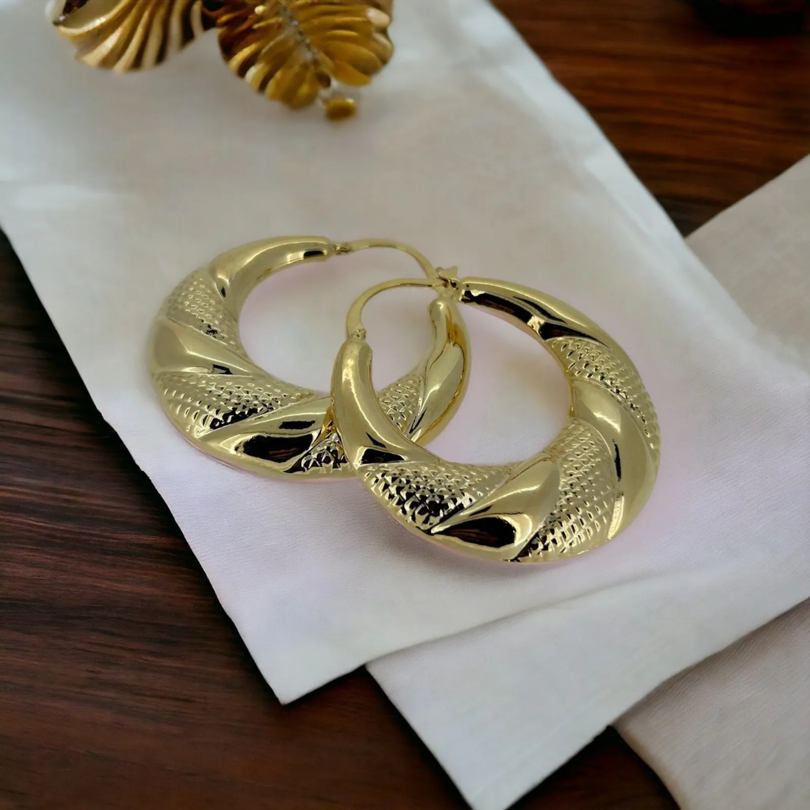 50mm Gold Filled Round Gypsy Hoop Lightweight Earrings