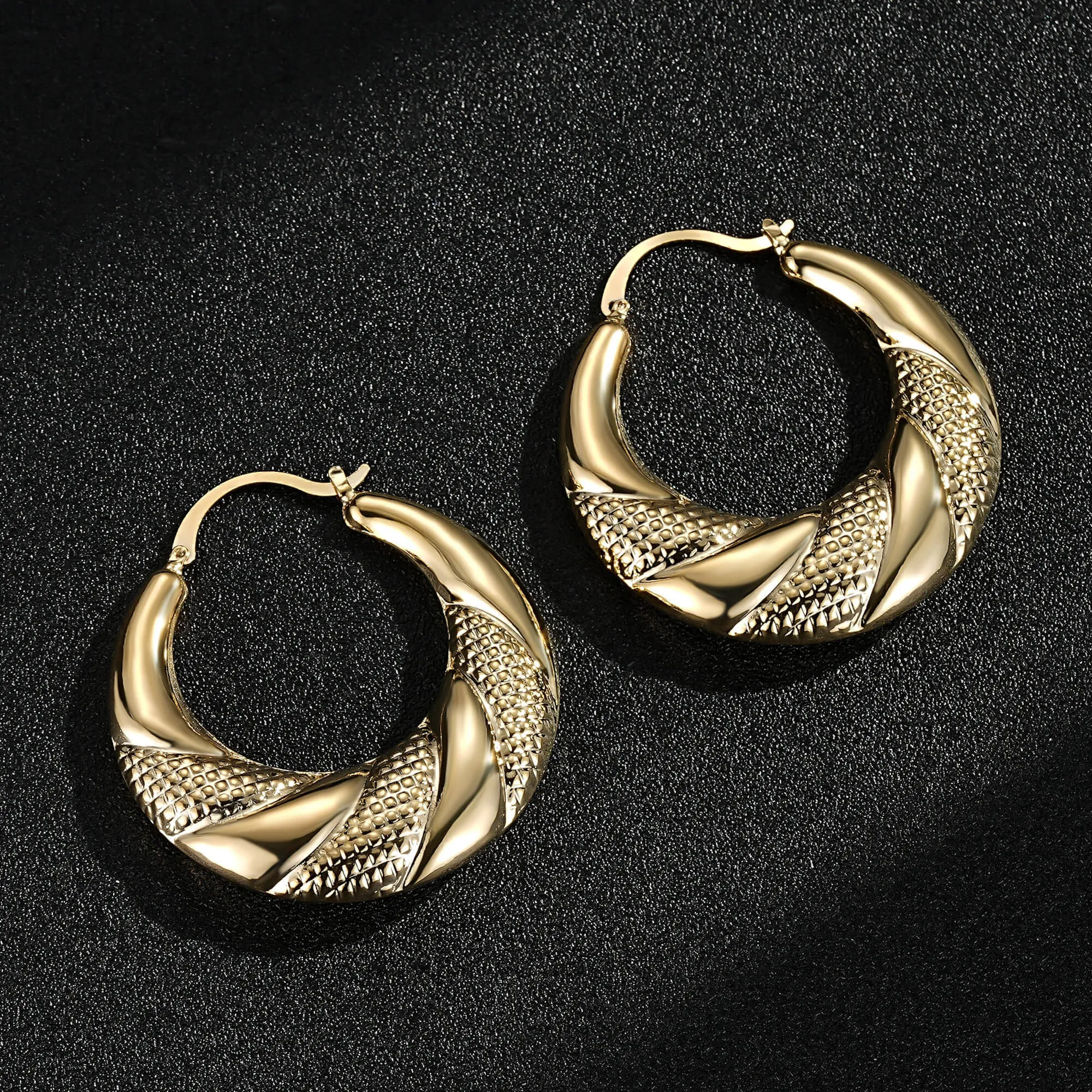 50mm Gold Filled Round Gypsy Hoop Lightweight Earrings